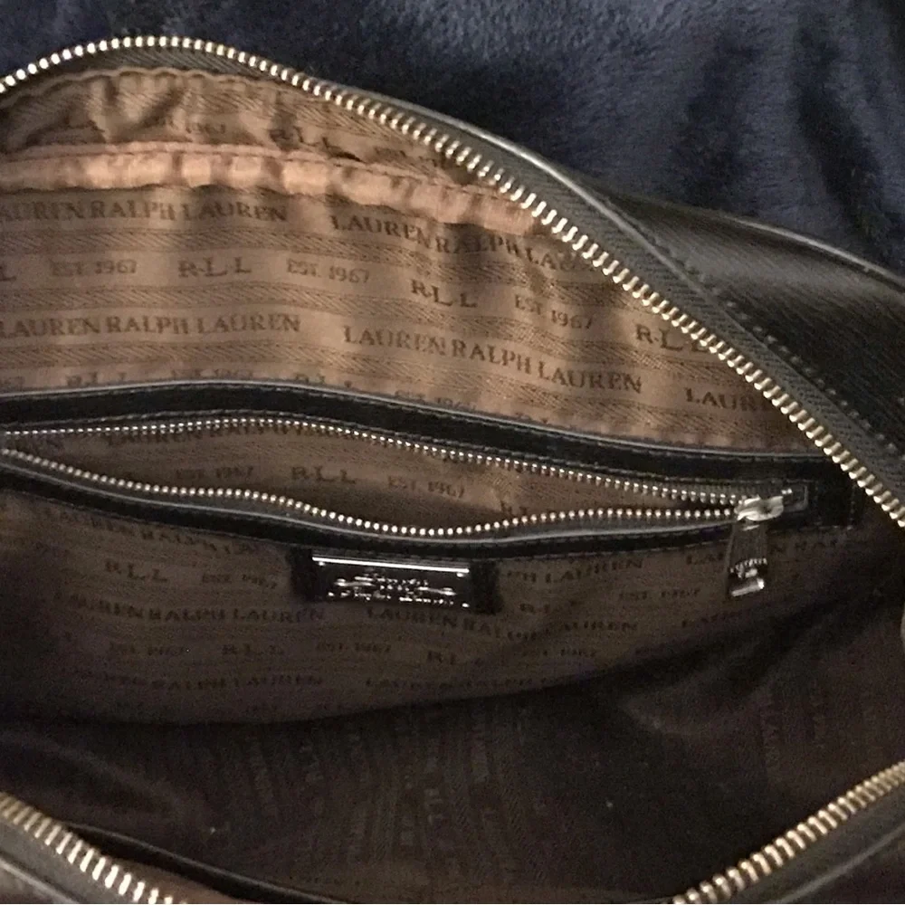 Lauren Ralph Lauren Newbury double zip satchel black. Tote handbag purse
